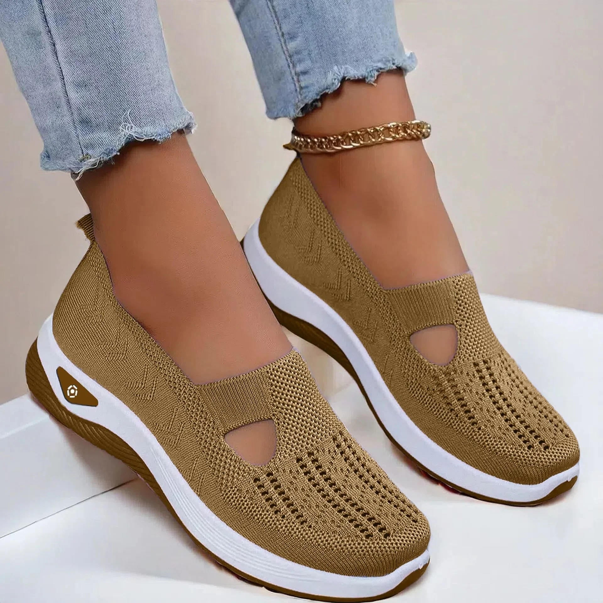 Zapatillas sin cordones para mujer | Suela antideslizante y tejido transpirable
