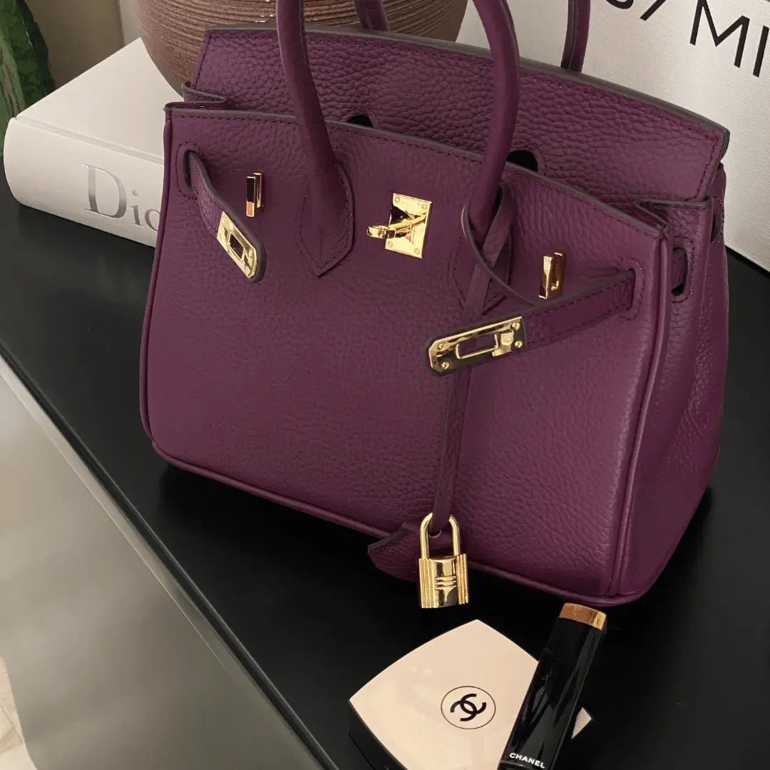 Mujer Bolso de Mano de Cuero | Cierre Giratorio & Varios Bolsillos | Uso Diario