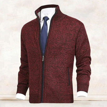Hombre Cárdigan de Punto con Cremallera | Cuello Alzado & Bolsillos Laterales | Otoño e Invierno