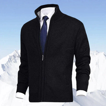 Hombre Cárdigan de Punto con Cremallera | Cuello Alzado & Bolsillos Laterales | Otoño e Invierno