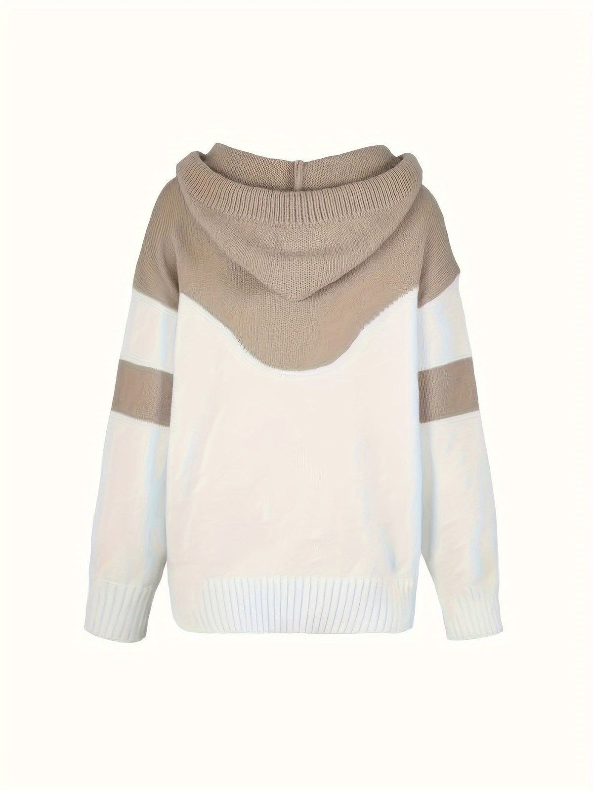 Mujer Sudadera con Capucha de Punto | Colorblock & Cordón Ajustable | Uso Diario