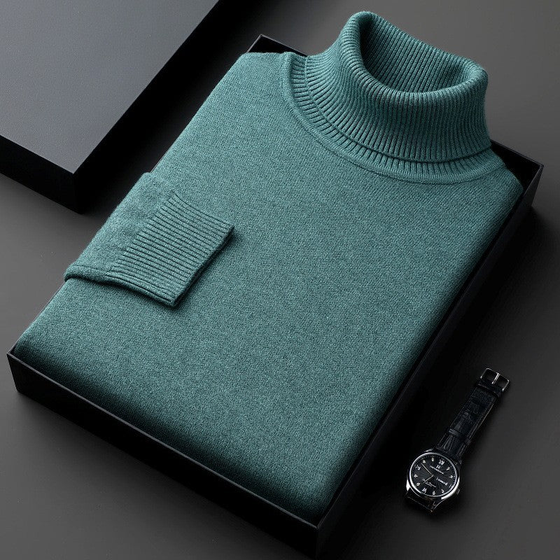 Hombre Jersey de Cuello Alto | Tejido Elástico & Corte Regular | Uso Diario