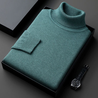 Hombre Jersey de Cuello Alto | Tejido Elástico & Corte Regular | Uso Diario