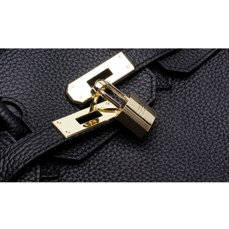 Mujer Bolso de Mano de Cuero | Cierre Giratorio & Varios Bolsillos | Uso Diario
