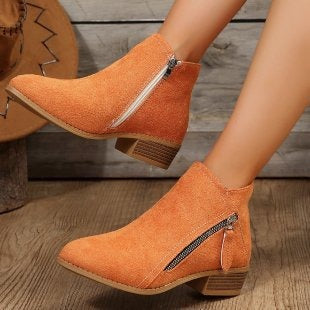 Mujer Botines de Punta Fina | Tacco Ancho & Escote en V | Otoño e Invierno