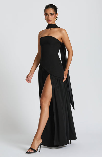 Vestido maxi sin mangas para mujer | Corte asimétrico con abertura lateral