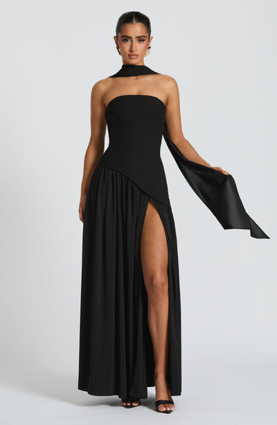 Vestido maxi sin mangas para mujer | Corte asimétrico con abertura lateral