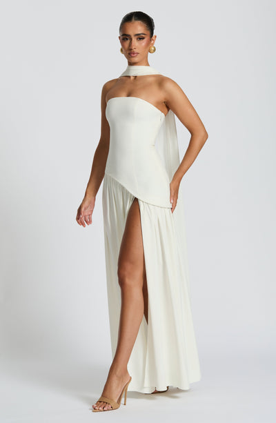 Vestido maxi sin mangas para mujer | Corte asimétrico con abertura lateral