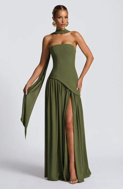 Vestido maxi sin mangas para mujer | Corte asimétrico con abertura lateral