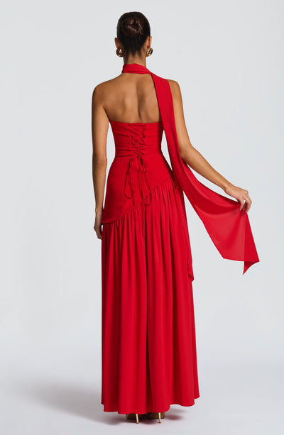 Vestido maxi sin mangas para mujer | Corte asimétrico con abertura lateral