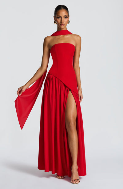 Vestido maxi sin mangas para mujer | Corte asimétrico con abertura lateral