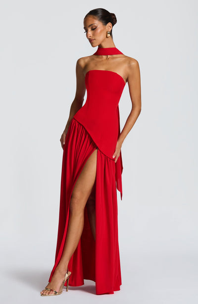 Vestido maxi sin mangas para mujer | Corte asimétrico con abertura lateral