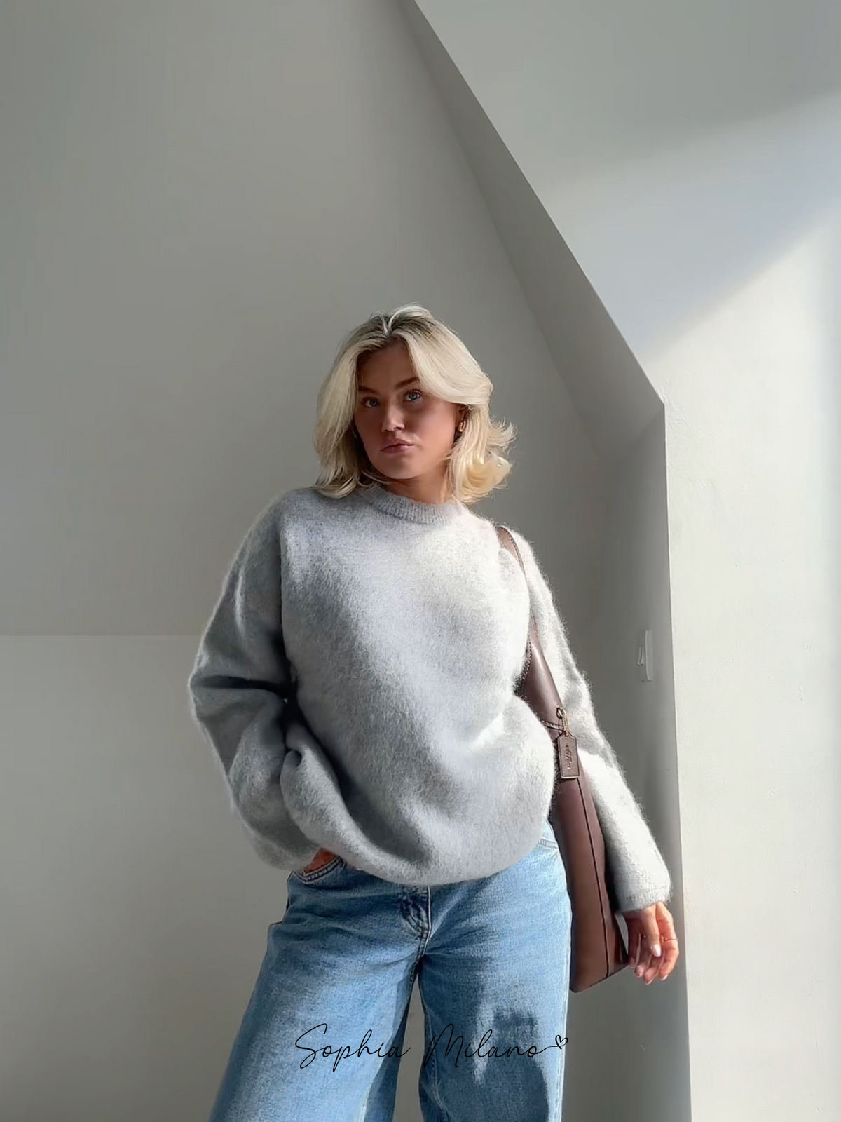 Mujer Jersey de Punto Suave | Cuello Redondo & Corte Holgado | Otoño e Invierno