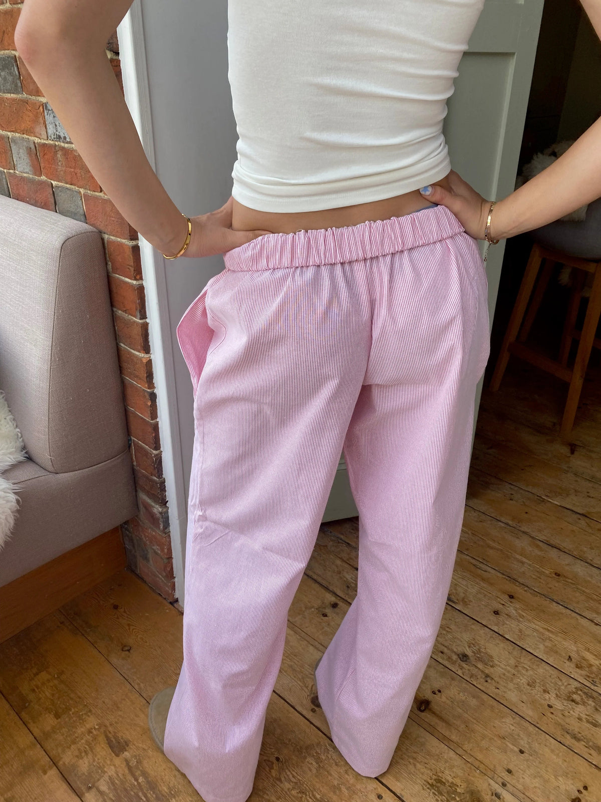 Mujer Pantalón Holgado de Estar por Casa | Cintura Ajustable & Bolsillos Prácticos | Uso Diario