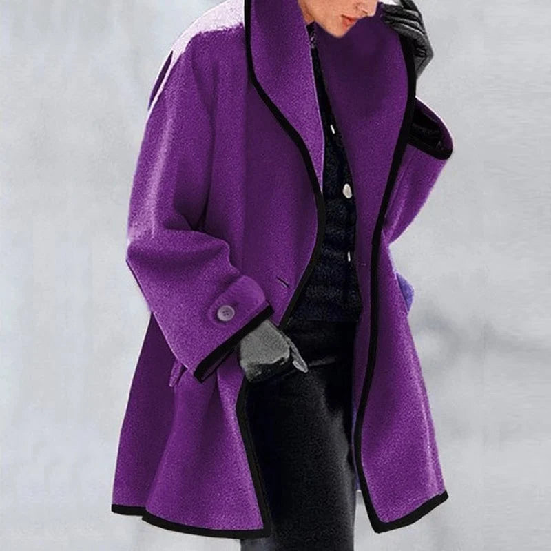 Mujer Gabardina de Lana Merina | Cierre Doble & Bolsillos Laterales | Otoño e Invierno