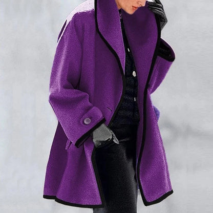 Mujer Gabardina de Lana Merina | Cierre Doble & Bolsillos Laterales | Otoño e Invierno