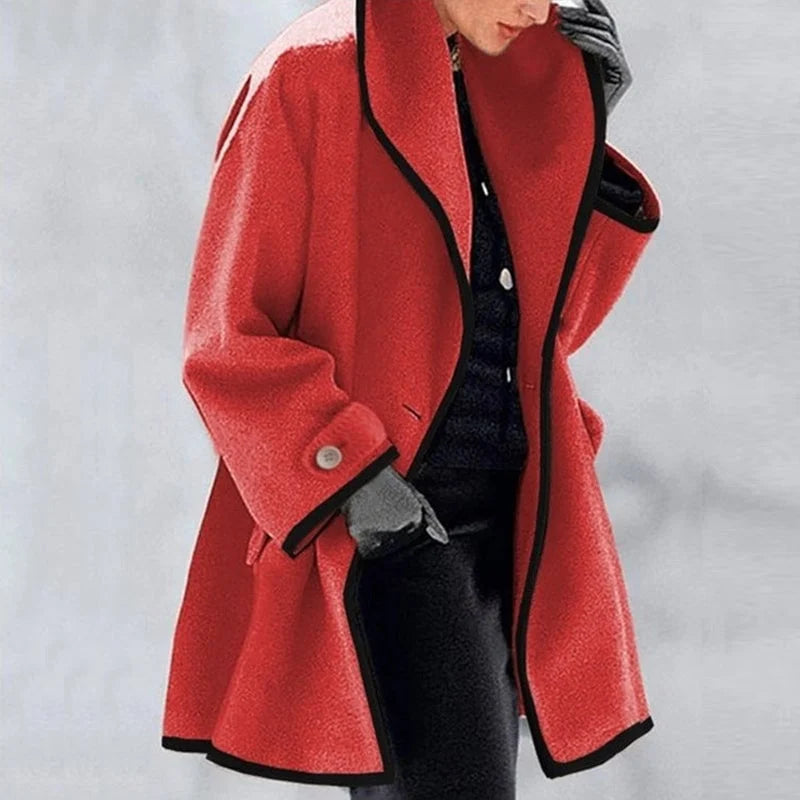 Mujer Gabardina de Lana Merina | Cierre Doble & Bolsillos Laterales | Otoño e Invierno
