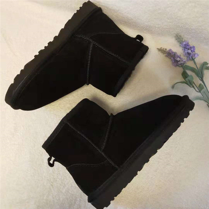 Mujer Botas de Nieve al Tobillo | Cuero Auténtico & Forro Cálido | Otoño e Invierno