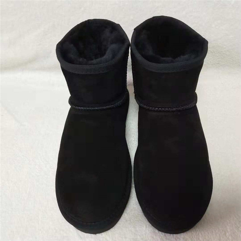 Mujer Botas de Nieve al Tobillo | Cuero Auténtico & Forro Cálido | Otoño e Invierno