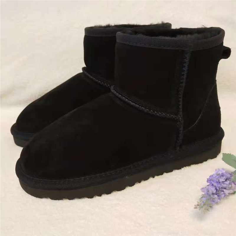 Mujer Botas de Nieve al Tobillo | Cuero Auténtico & Forro Cálido | Otoño e Invierno