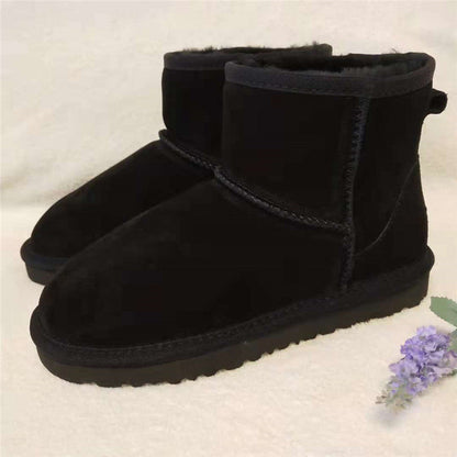 Mujer Botas de Nieve al Tobillo | Cuero Auténtico & Forro Cálido | Otoño e Invierno