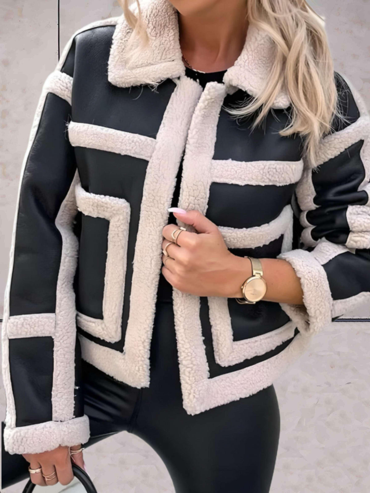 Mujer Cazadora Aviador | Ribete de Borrego Sintético & Cuello de Solapa | Otoño e Invierno