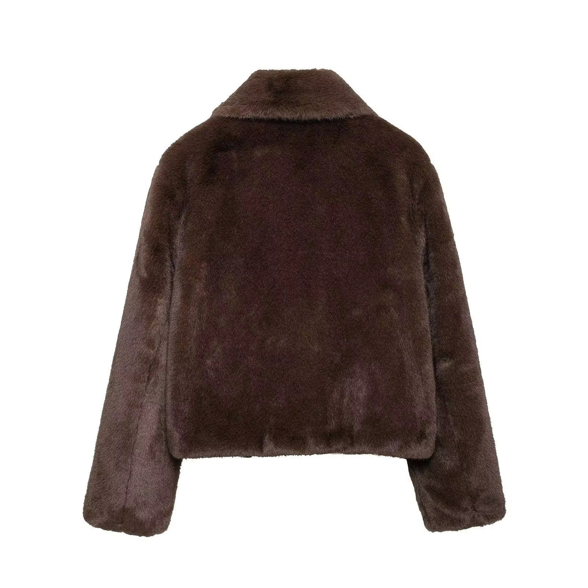 Mujer Abrigo Corto de Invierno | Cuello de Pelo Sintético & Hombreras | Otoño e Invierno