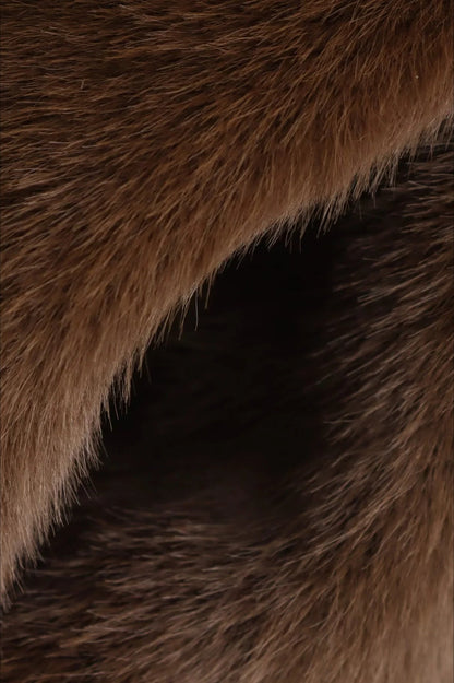 Mujer Abrigo Corto de Invierno | Cuello de Pelo Sintético & Hombreras | Otoño e Invierno
