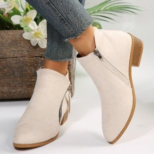 Mujer Botines de Punta Fina | Tacco Ancho & Escote en V | Otoño e Invierno