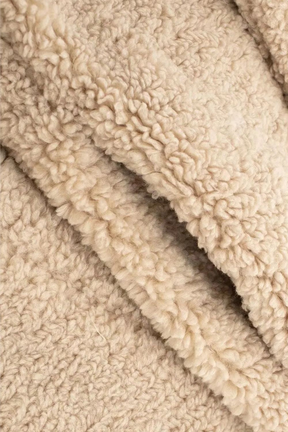 Mujer Abrigo Largo Teddy | Doble Botonadura & Cuello Solapa | Otoño e Invierno