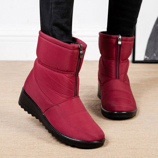Mujer Botas de Nieve de Media Caña | Impermeables & Cierre de Cremallera Lateral | Otoño e Invierno