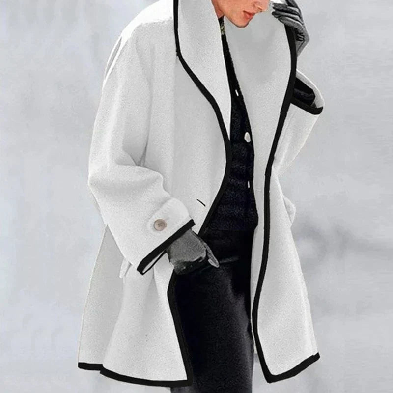 Mujer Gabardina de Lana Merina | Cierre Doble & Bolsillos Laterales | Otoño e Invierno