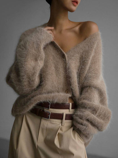 Mujer Cárdigan Oversize | Cierre de Botones & Corte Holgado | Uso Diario