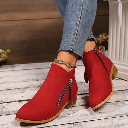 Mujer Botines de Punta Fina | Tacco Ancho & Escote en V | Otoño e Invierno