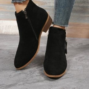 Mujer Botines de Punta Fina | Tacco Ancho & Escote en V | Otoño e Invierno