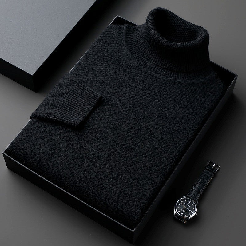 Hombre Jersey de Cuello Alto | Tejido Elástico & Corte Regular | Uso Diario